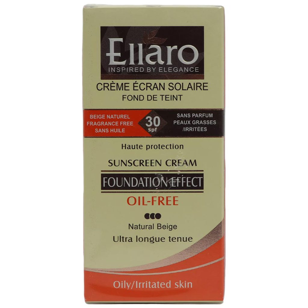 کرم ضد آفتاب مناسب پوست چرب SPF30 رنگی بژ طبیعی الارو