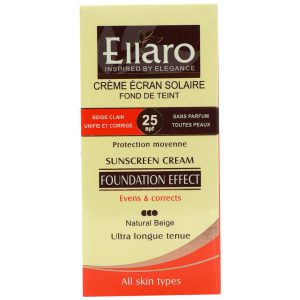 کرم ضد آفتاب رنگی بژ طبیعی SPF25 انواع پوست الارو