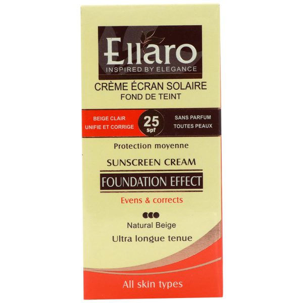 کرم ضد آفتاب رنگی بژ طبیعی SPF25 انواع پوست الارو