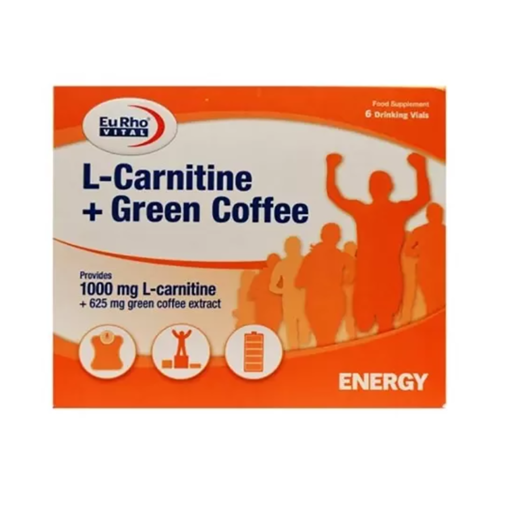ویال خوراکی ال کارنتین قهوه سبز یوروویتال