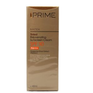 کرم ضد آفتاب جوان کننده فاقد چربی رنگی SPF50 انواع پوست پرایم
