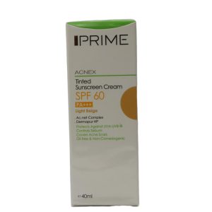 کرم ضد آفتاب فاقد چربی رنگی (بژ روشن) SPF60 مناسب پوست چرب پرایم
