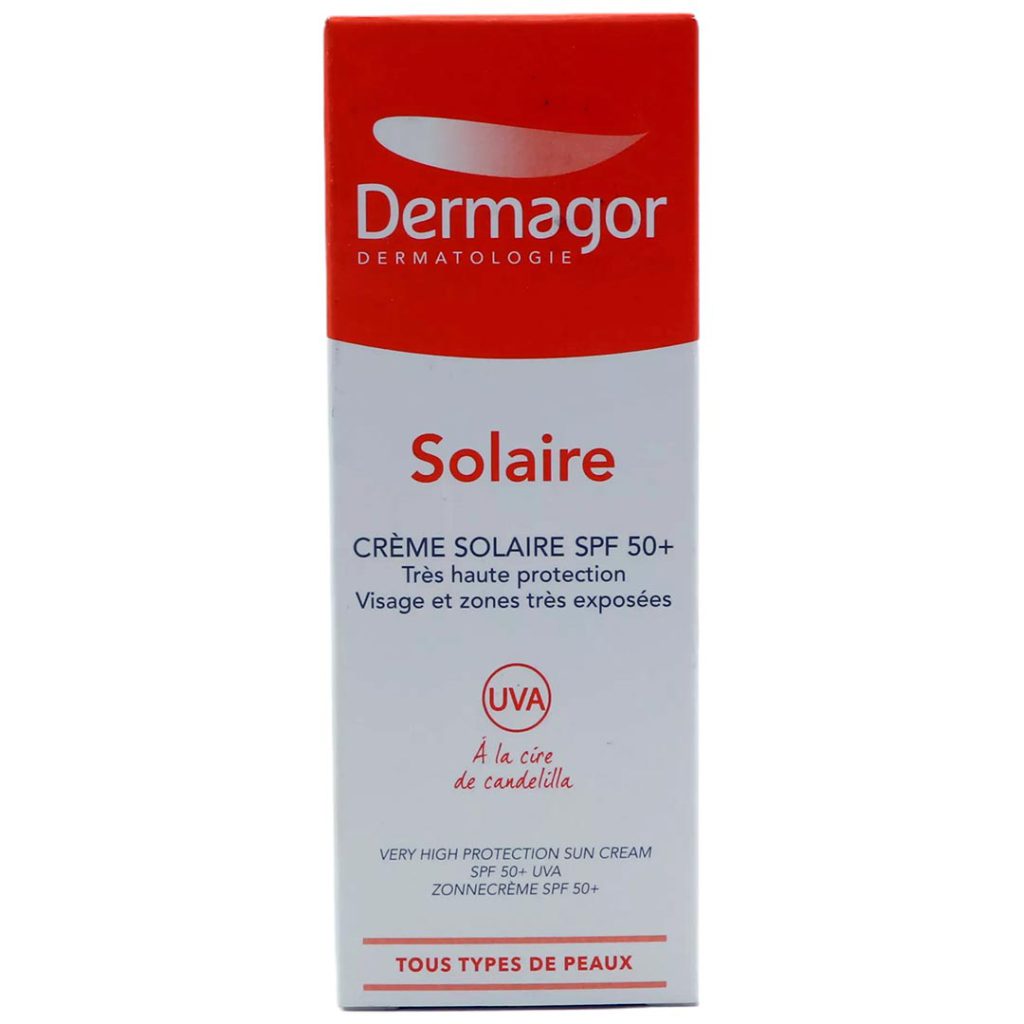 کرم ضد آفتاب بی رنگ SPF50 انواع پوست درماگور