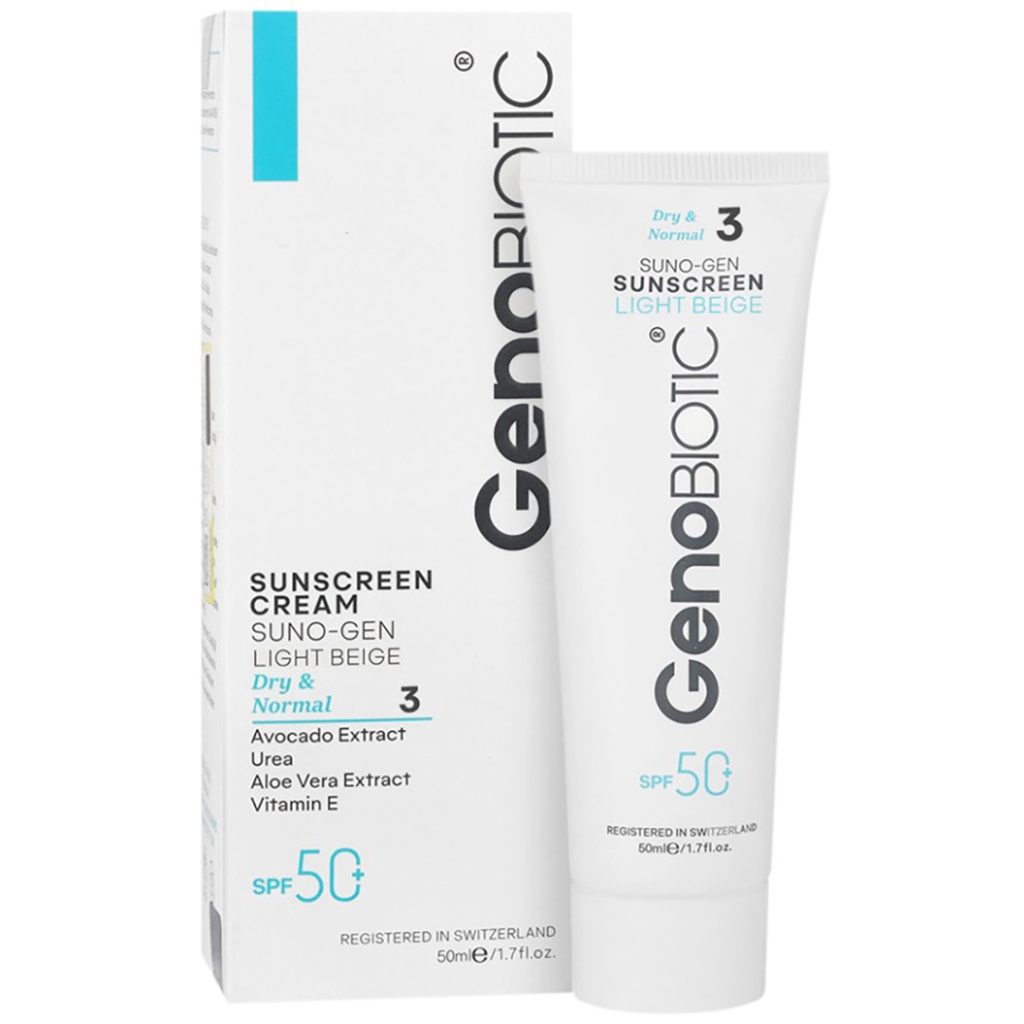 کرم ضد آفتاب رنگی پوست خشک SPF 50 بژ روشن ژنوبایوتیک