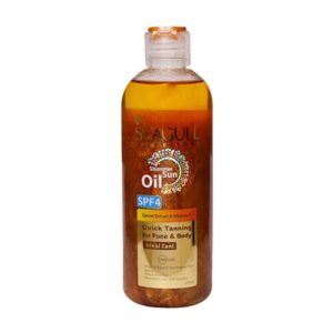 روغن برنزه کننده SPF4 حاوی رنگدانه های اکلیلی سی گل