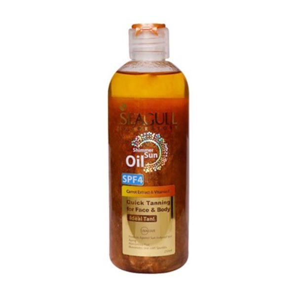روغن برنزه کننده SPF4 حاوی رنگدانه های اکلیلی سی گل