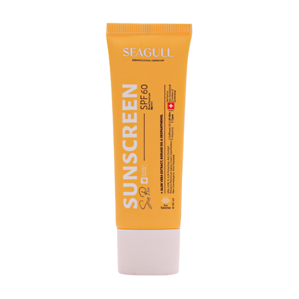 کرم ضد آفتاب و مرطوب کننده بی رنگ SPF60 انواع پوست سی گل