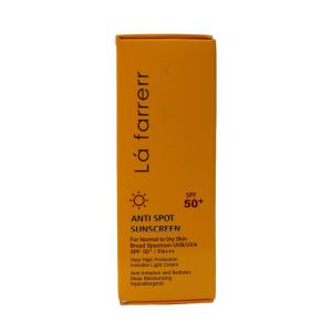 کرم ضد آفتاب و ضد لک بی رنگ SPF50 پوست خشک و معمولی لافارر