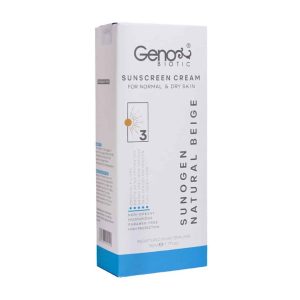 کرم ضد آفتاب رنگی SPF50 پوست های خشک بژ طبیعی ژنوبایوتیک