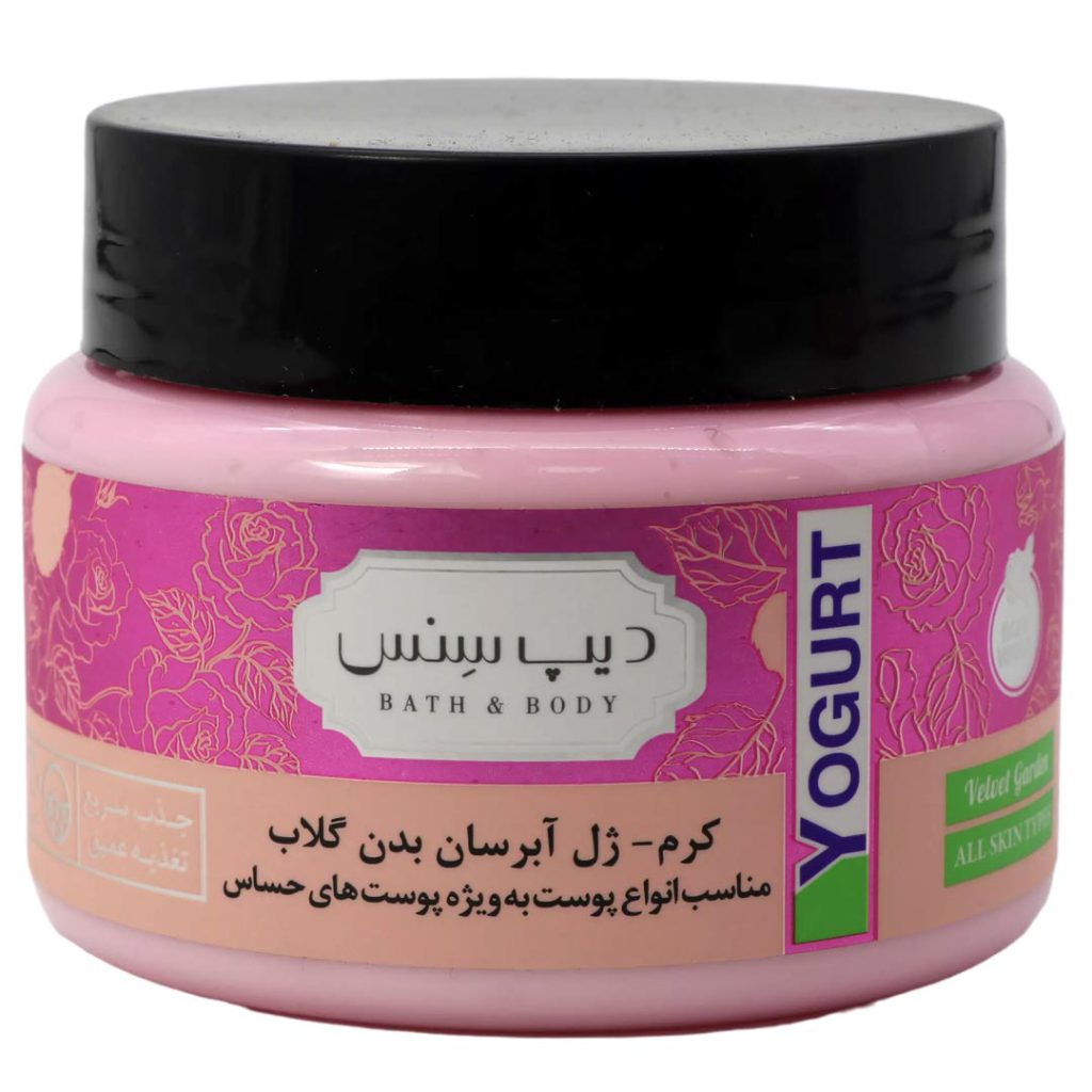 ژل کرم آبرسان بدن گلاب مناسب انواع پوست دیپ سنس