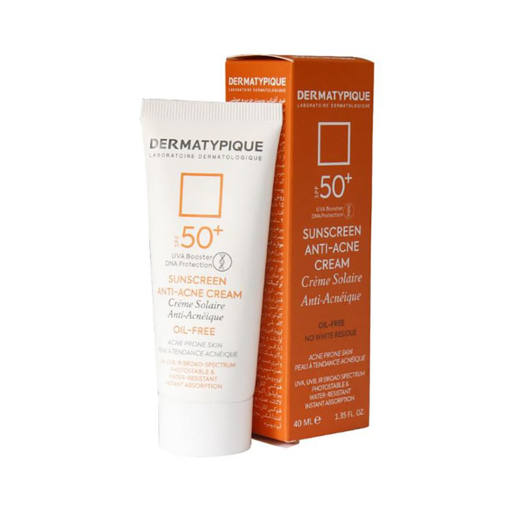 کرم ضد آفتاب مناسب پوست چرب و دارای آکنه بی رنگ SPF50 درماتیپیک