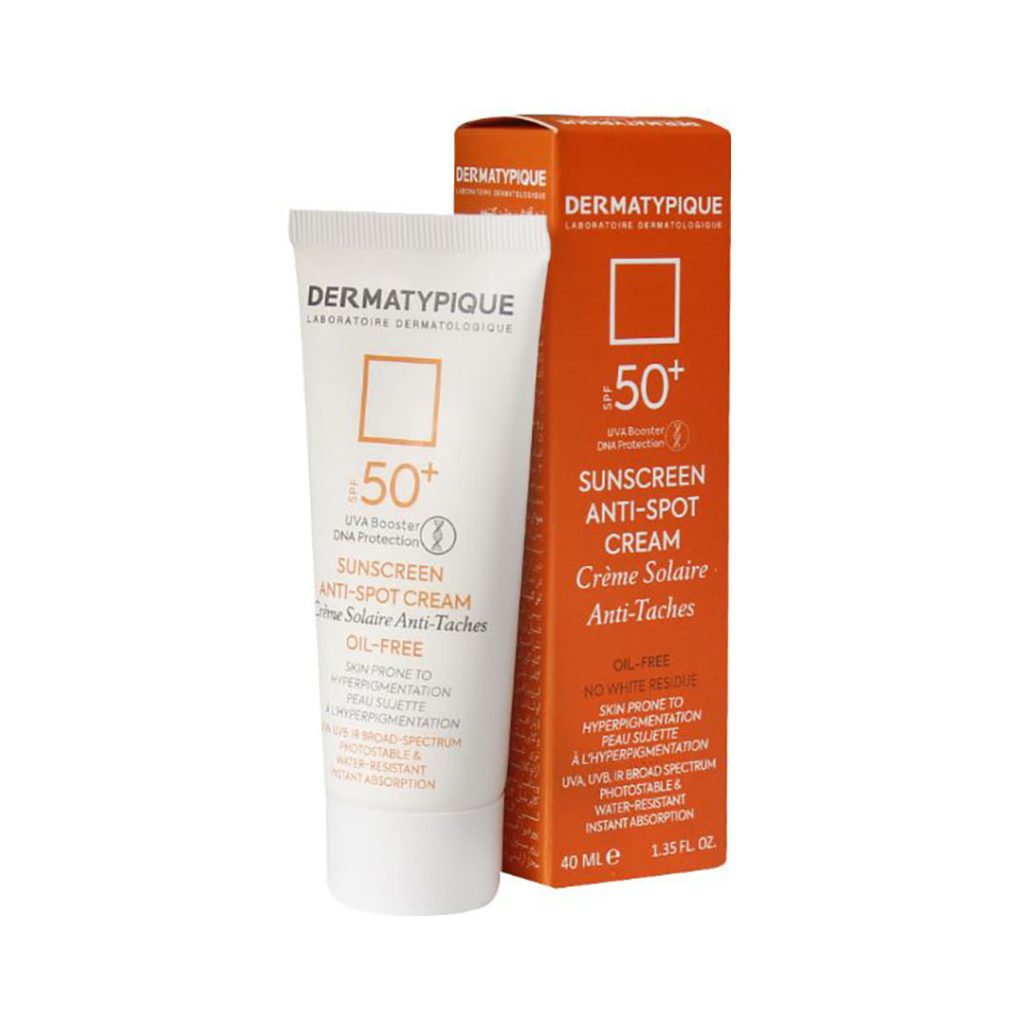 کرم ضد آفتاب و روشن کننده فاقد چربی بی رنگ SPF50 انواع پوست درماتیپیک