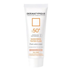 کرم ضد آفتاب فاقد چربی رنگی رز بژ SPF50 پوست چرب درماتیپیک
