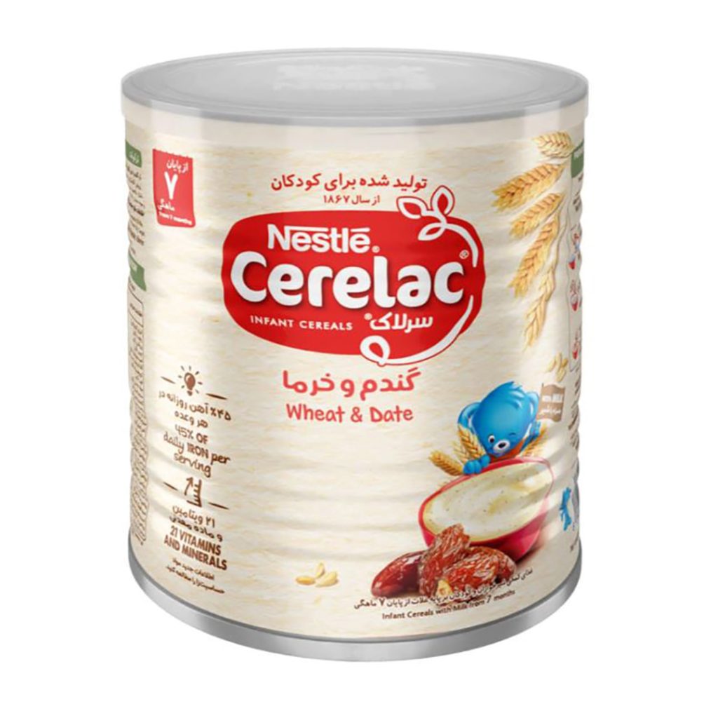 سرلاک گندم و خرما از پایان 7 ماهگی نستله