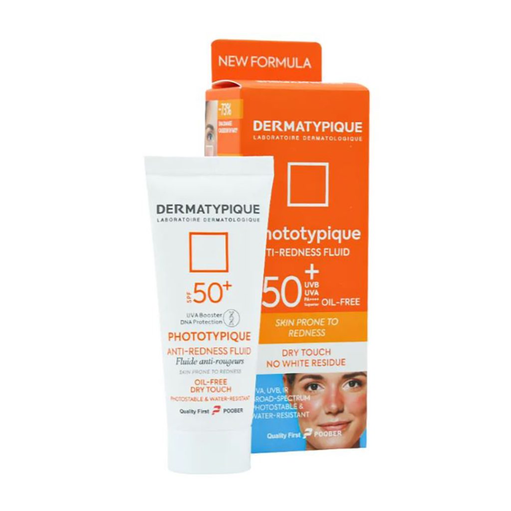 فلوئید ضد آفتاب بی رنگ پوست قرمز و حساس SPF50 فتوتیپیک درماتیپیک