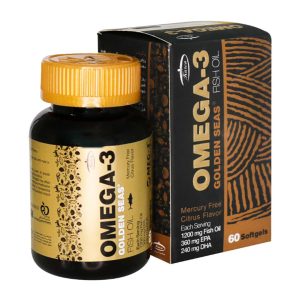 کپسول نرم ژلاتینی امگا 3 گلدن سیز با طعم مرکبات حاوی روغن ماهی کارن