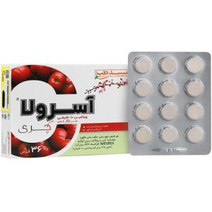 قرص جویدنی آسرولا چری ویتامین ث 500 میلی گرم سپید طب