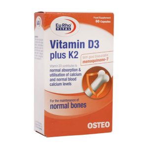 کپسول ویتامین D3 1000 پلاس K2 یوروویتال