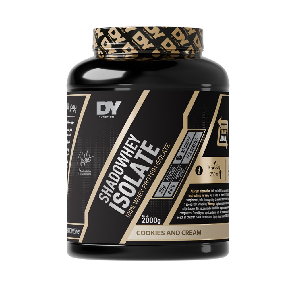 پودر پروتئین شادو وی ایزوله با طعم بیسکوئیت کرمدار دوریان یتس