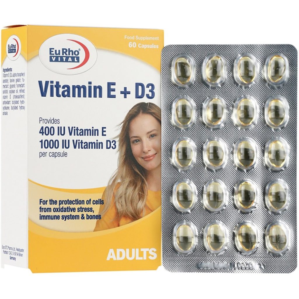 کپسول ژلاتینی نرم ویتامین E و D3 یوروویتال