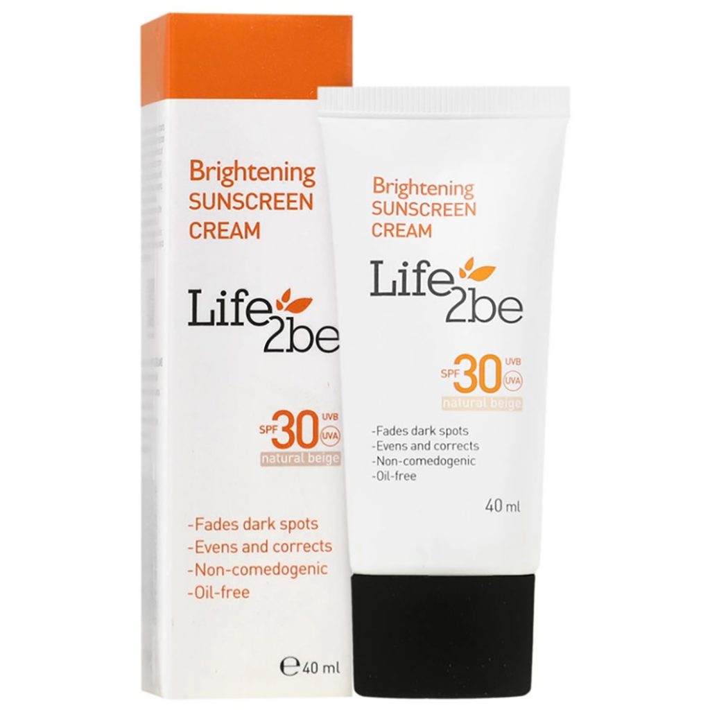 کرم ضد آفتاب روشن کننده و ضد لک SPF30 بژ طبیعی لایف توبی