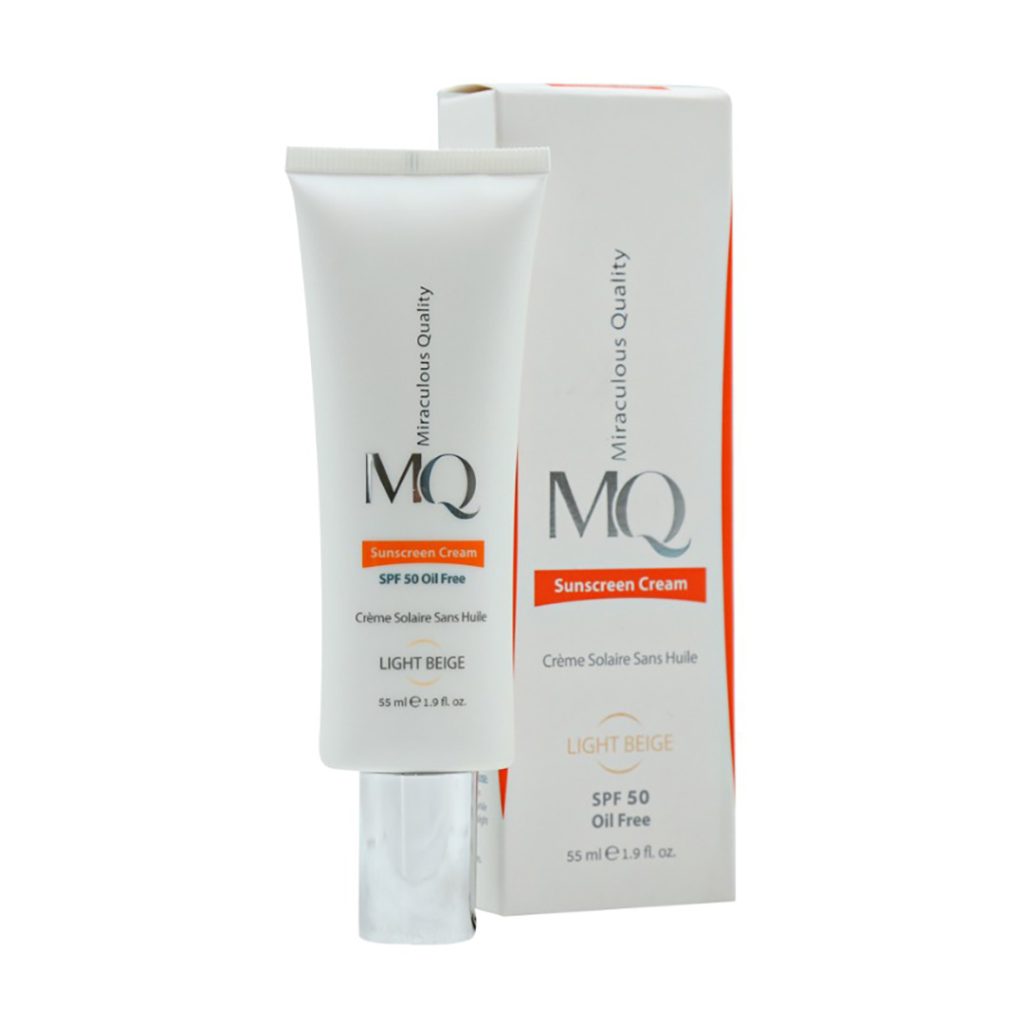 کرم ضد آفتاب فاقد چربی SPF50 بژ روشن ام کیو