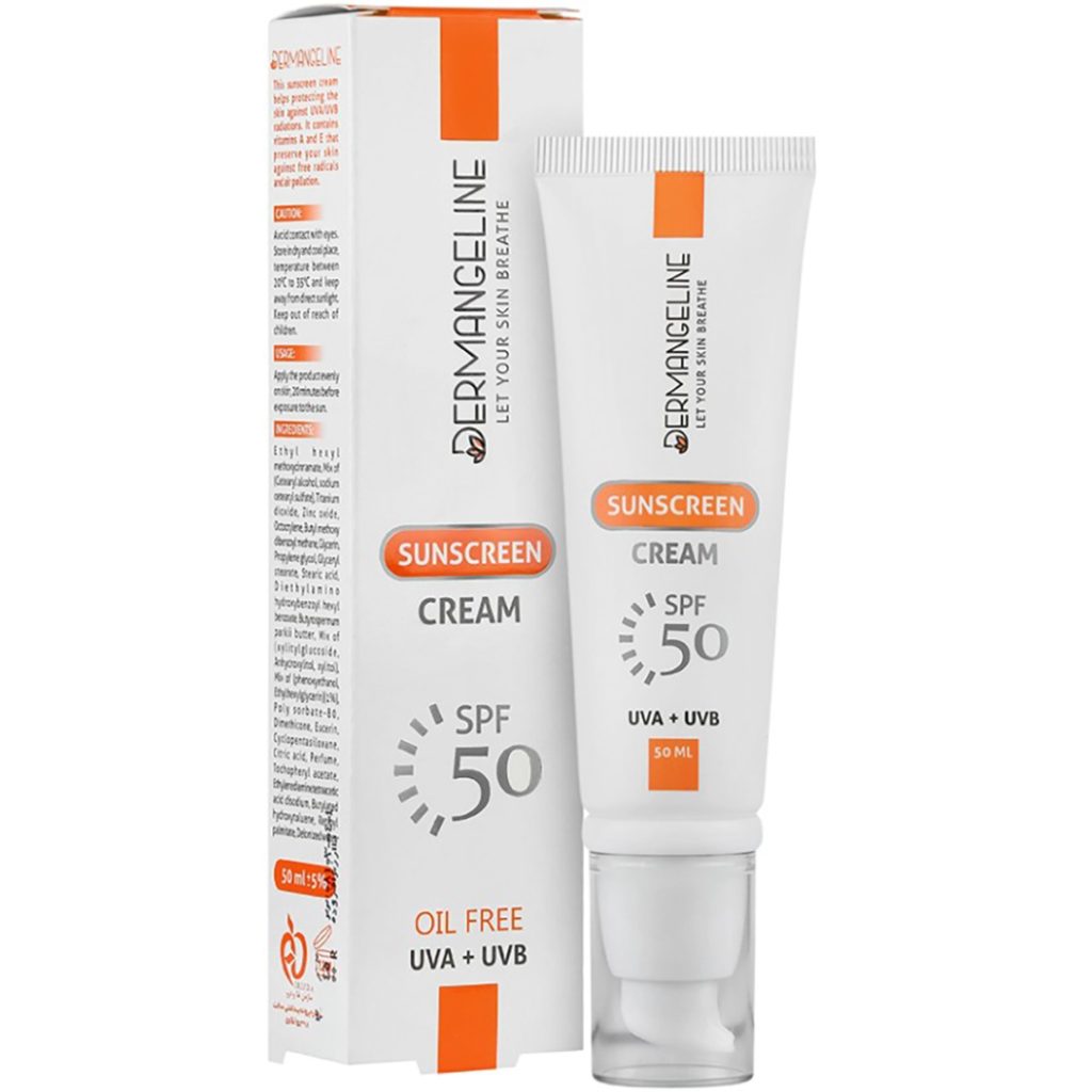 کرم ضد آفتاب فاقد چربی SPF50 انواع پوست درم انجلین