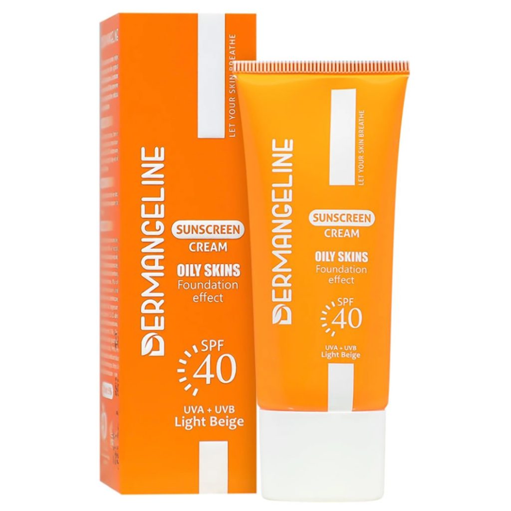 ضد آفتاب کرم پودری SPF40 پوست چرب درم انجلین